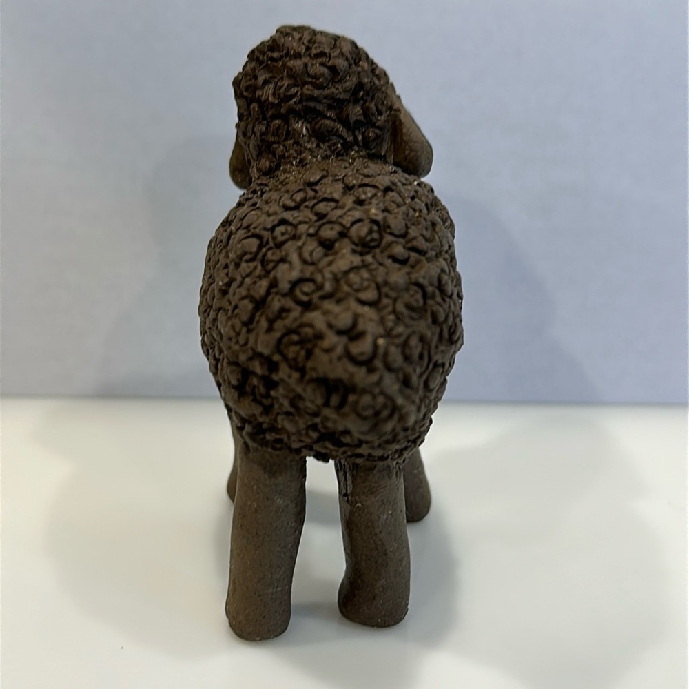 HANDMADE Clay Sheep Sculpture Figurine 2.5” - Picture 4 of 9